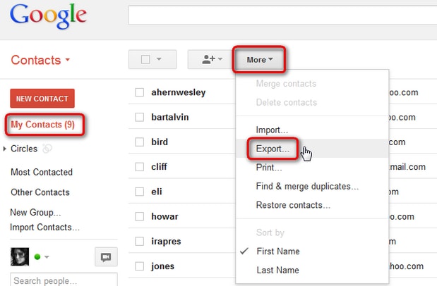 Transfer iPhone contacts to Gmail